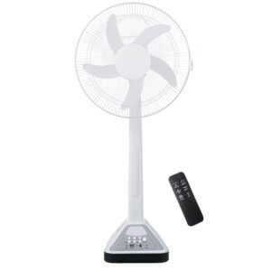 15 YEARS WARRANTY Versatile Rechargeable Fan with Remote & Adjustable Height | 12V Silent Pedestal Fan with Emergency Light | Perfect for Homes, Outdoor Events & Backup Cooling