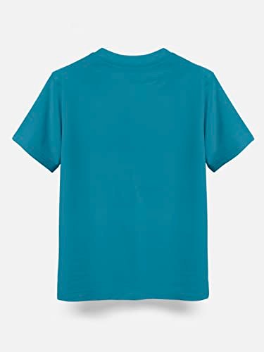 Boys Round Neck Printed Blended Cotton Tshirt -Combo Pack of 2 - Orange/Blue - Image 4