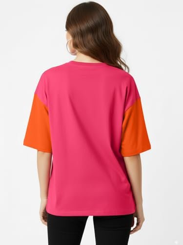 Half Sleeve Cottonblend Oversized Tshirt for Women, Round Neck - Image 4
