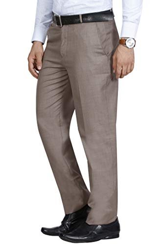 Mc Henry Men's Classic Solid Formal Comfort/Regular Fit Stretchable Wrinkle Free Trousers - Image 2