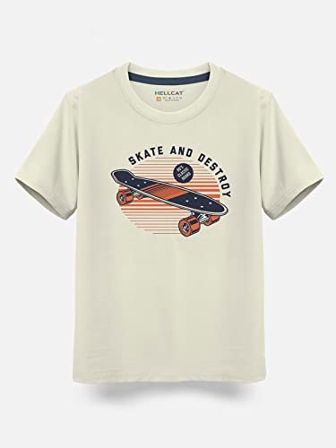 Boys Round Neck Printed Blended Cotton Tshirt -Combo Pack of 2 - Orange/Blue - Image 6