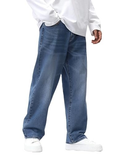 Men Jeans || Baggy Fit Jean's for Man || Loose Fit High Rise Denim || Stretchable Casual Wear Jean,s || Dance Rap Rapping Style Pant for Men || Denim Cotton Jeans (0) - Image 2