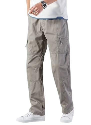 Men’s Cargo Pants | Casual Cotton Cargo Trousers for Men | Regular Fit Multi Pocket Outdoor Travel Pants | Stylish Comfortable Casual Bottom Wear for Men