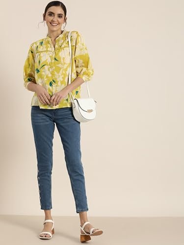 rytras Women Cotton Floral Regular Fit Tunic Shirt - Image 4