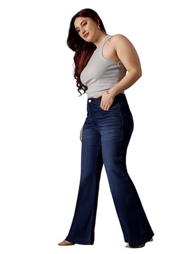 Miss Chase A+ Women's Wide-Leg High Rise Regular-Length Stretchable Denim Jeans
