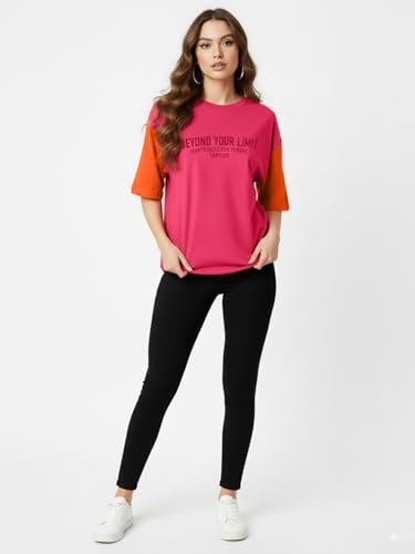 Half Sleeve Cottonblend Oversized Tshirt for Women, Round Neck - Image 5