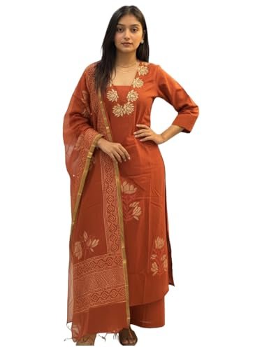 Designer Women's Rayon Viscose Straight fit Printed Embroidered Kurta with Pant & Dupatta | Ethnic Kurta Set for Women | Daily, Office & Festive Traditional