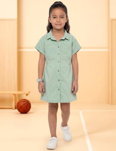 Girls Knee Length Pure Cotton Shirt Dress - Image 6