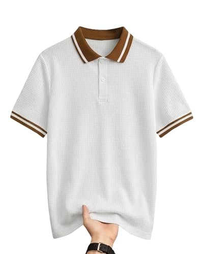 Men's Half Sleeve Regular Tshirt Striped Design Polo Neck T-Shirts