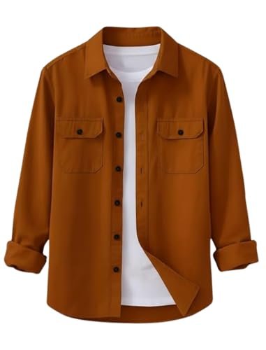 Men’s Stylish Cotton Blend Casual Shirt || Full Sleeve Button-Down Shirt with Dual Flap Pockets || Comfortable Breathable Fabric || Perfect for Casual Office and Outing Wear