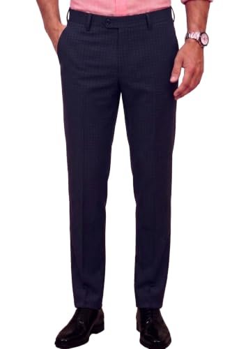 Men's Slim Fit Mid Rise Premium Formal Stretchable Knit Super Trouser | Comfort Lycra | 360-Degree Stretch