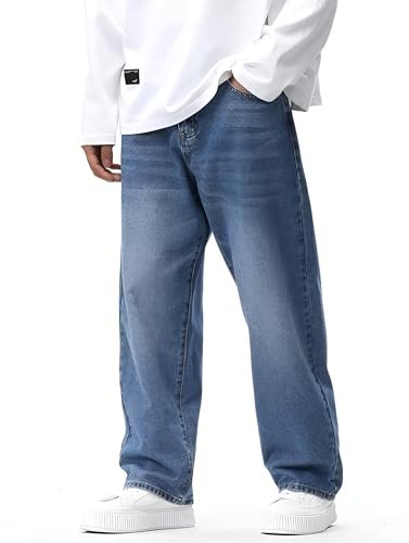 Men Jeans || Baggy Fit Jean's for Man || Loose Fit High Rise Denim || Stretchable Casual Wear Jean,s || Dance Rap Rapping Style Pant for Men || Denim Cotton Jeans (0) - Image 3