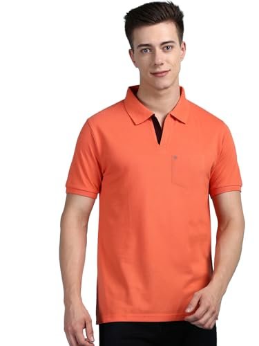 Men's Half Sleeve Soild Casual Regular Fit T-Shirt with Chest Pocket | Polo Tshirt for Men