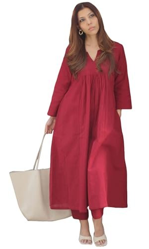 Women's Rayon Viscose Ethnic Co-Ord Set | Kurta Pant Set | Kurta Palazzo Set | Stylish Cotton Suit Set for Women