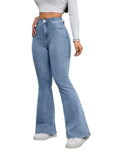 High Waist Bootcut Fit Denim Jeans for Women | Stretchable Slim Fit Flared Jeans|Relaxed Fit Pant|Jeans for Womens