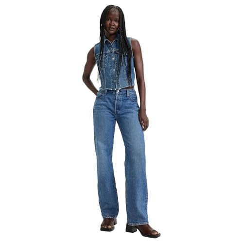 Women's High Rise 501 Straight Fit Blue Jeans