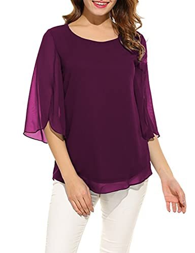 PLADO Women's and Girls Georgette Top Maroon (40 Pics) - Image 4
