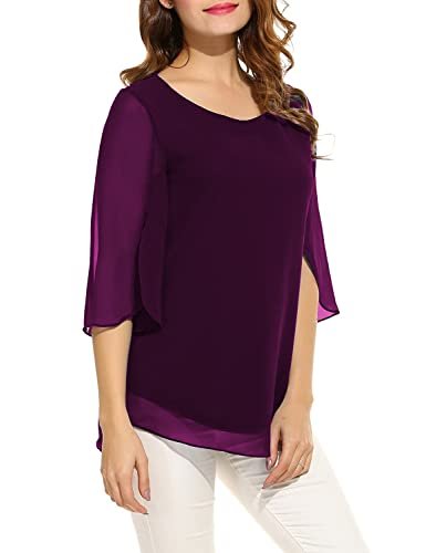 PLADO Women's and Girls Georgette Top Maroon (40 Pics) - Image 3