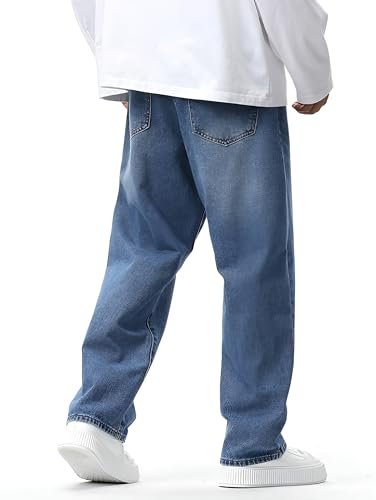 Men Jeans || Baggy Fit Jean's for Man || Loose Fit High Rise Denim || Stretchable Casual Wear Jean,s || Dance Rap Rapping Style Pant for Men || Denim Cotton Jeans (0) - Image 4