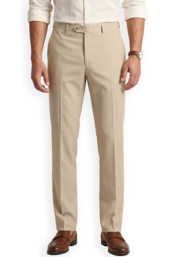 Men's Slim Fit Mid Rise Premium Formal Stretchable Knit Super Trouser | Comfort Lycra | 360-Degree Stretch