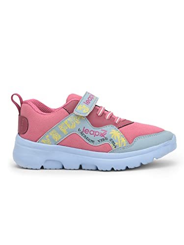 LEAP7X Pink & Royal Blue Sports Shoes for Kids - Padded Sports Wear - Image 4