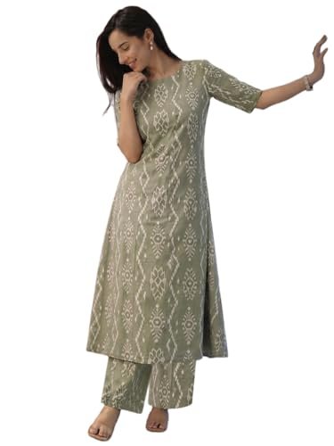Designer Co Ord Set for Women Viscose Printed | A Line Kurta Palazzo Set for Woman | Round Neck Elbow Sleeve Ethnic Dress Stylish Coord Outfit Trendy Womens Clothing