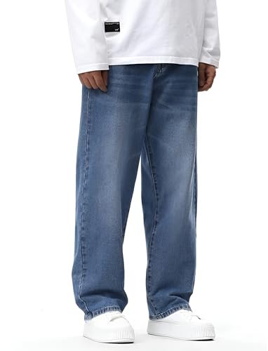 Men Jeans || Baggy Fit Jean's for Man || Loose Fit High Rise Denim || Stretchable Casual Wear Jean,s || Dance Rap Rapping Style Pant for Men || Denim Cotton Jeans (0) - Image 5
