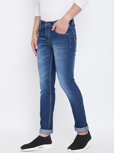Men's Slim Fit Mid Rise Denim Strechable Jeans - Image 4