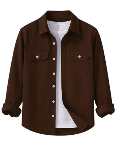 Men’s Stylish Cotton Blend Casual Shirt || Full Sleeve Button-Down Shirt with Dual Flap Pockets || Comfortable Breathable Fabric || Perfect for Casual Office and Outing Wear