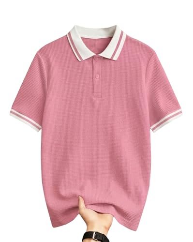 Men's Half Sleeve Regular Tshirt Striped Design Polo Neck T-Shirts