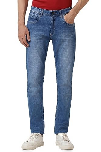 Men's Tapered Fit Mid Rise Classic Tape Stretchable Twill Jeans
