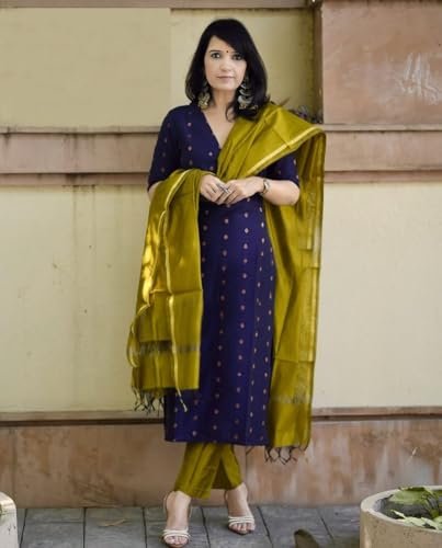 Printed Kurta for Women | Kurti Set Woman | Kurta with Pant & Dupatta | Straight Ethnic Suit | Indian Outfit Ladies Dress Stylish Traditional Clothing Party Office - Image 2