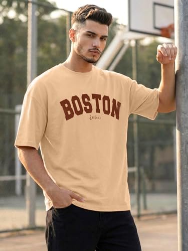 Men's Half Sleeve Round Neck Cottonblend Graphic Print Oversized - Image 2
