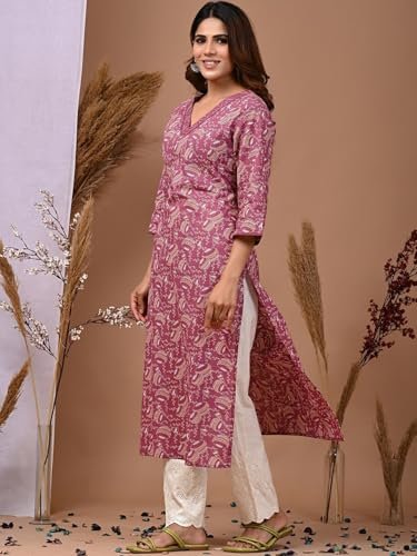 FIRSTRAIN Women Cotton Straight Printed Kurti | Soft Breathable Kurta for Office & Casual Use | | Trendy Festive & Regular Wear Cotton Kurti - Image 6