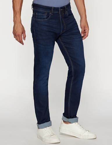 Men's Tapered Fit Mid Rise Classic Tape Stretchable Twill Jeans - Image 3