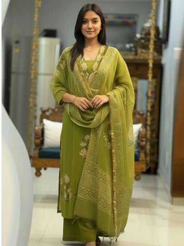 Designer Women's Rayon Viscose Straight fit Printed Embroidered Kurta with Pant & Dupatta | Ethnic Kurta Set for Women | Daily, Office & Festive Traditional - Image 5