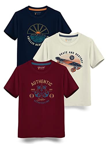 Trendy Typographic Printed Cotton Blend Half Sleeve T-Shirt for Boys - Pack of 3