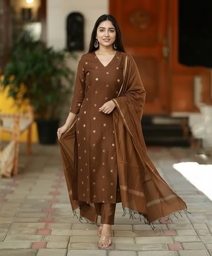 Viscose Printed Kurta for Women | Kurti Set Woman | Kurta with Pant & Dupatta | Straight Ethnic Suit | Indian Outfit Ladies Dress Stylish Traditional Clothing Party Office - Image 5
