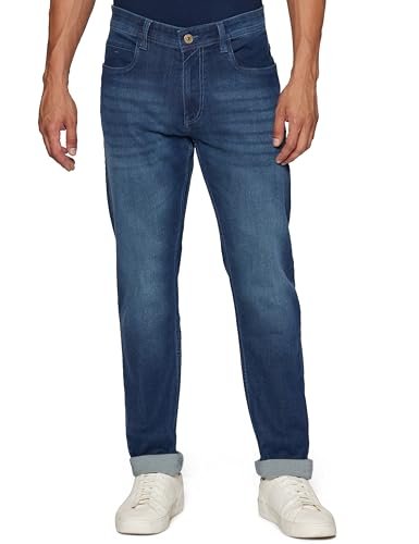 Men's Tapered Fit Mid Rise Classic Tape Stretchable Twill Jeans