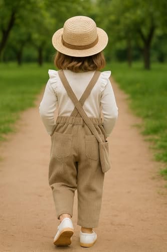 Ninas Baby Girls Solid Cotton Blend Style Top and Dungarees Set with Purse (White & Pink) - Image 3