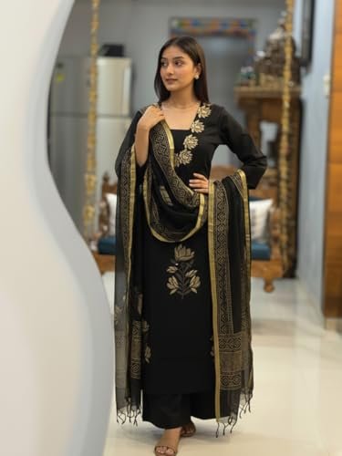 Designer Women's Rayon Viscose Straight fit Printed Embroidered Kurta with Pant & Dupatta | Ethnic Kurta Set for Women | Daily, Office & Festive Traditional - Image 4