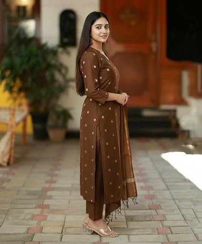 Viscose Printed Kurta for Women | Kurti Set Woman | Kurta with Pant & Dupatta | Straight Ethnic Suit | Indian Outfit Ladies Dress Stylish Traditional Clothing Party Office - Image 3