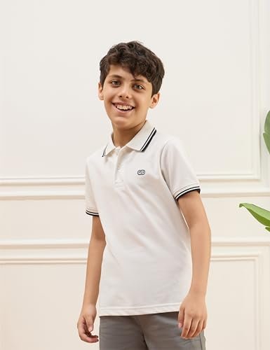 Boys Cotton Rich Solid Polo Tshirt | Collar Tshirts | Half Sleeves | Plain-Regular Fit - Image 5