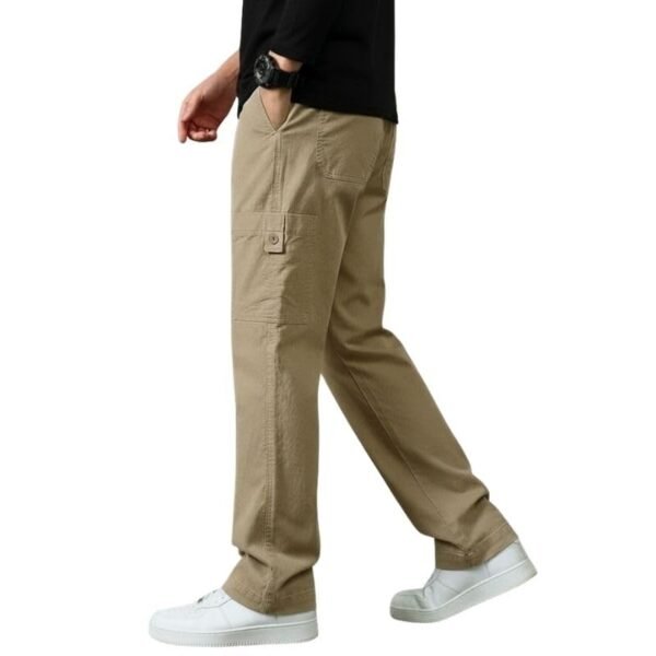 Cargo for Men | Cotton Cargo Pant | Lower for man | Elastic Drawstring Waist Straight Fit Bottoms | Comfortable Breathable Cargos for Casual, Office Wear