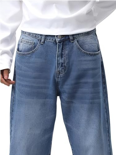 Men Jeans || Baggy Fit Jean's for Man || Loose Fit High Rise Denim || Stretchable Casual Wear Jean,s || Dance Rap Rapping Style Pant for Men || Denim Cotton Jeans (0) - Image 6