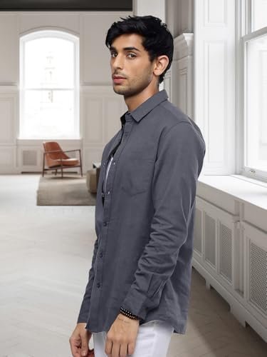 Men's Solid Shirt | Soft Cotton Blend | Casual Shirt | Plain | Full Sleeve - Regular Fit (Available in Plus Size) - Image 3