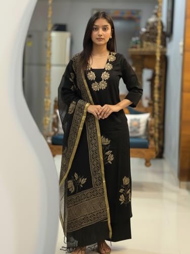 Designer Women's Rayon Viscose Straight fit Printed Embroidered Kurta with Pant & Dupatta | Ethnic Kurta Set for Women | Daily, Office & Festive Traditional - Image 6