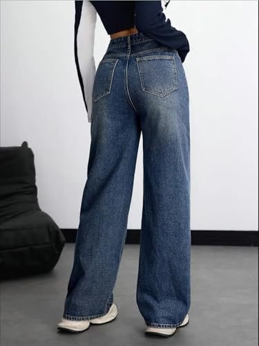 Women's Denim Stretchable High Waist Baggy Jeans for Women - Image 3