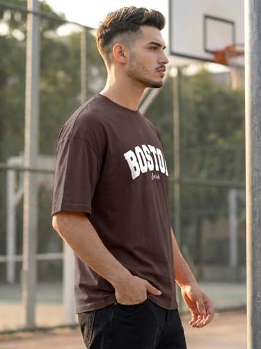 Men's Half Sleeve Round Neck Cottonblend Graphic Print Oversized - Image 3