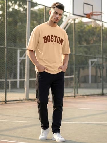 Men's Half Sleeve Round Neck Cottonblend Graphic Print Oversized - Image 5